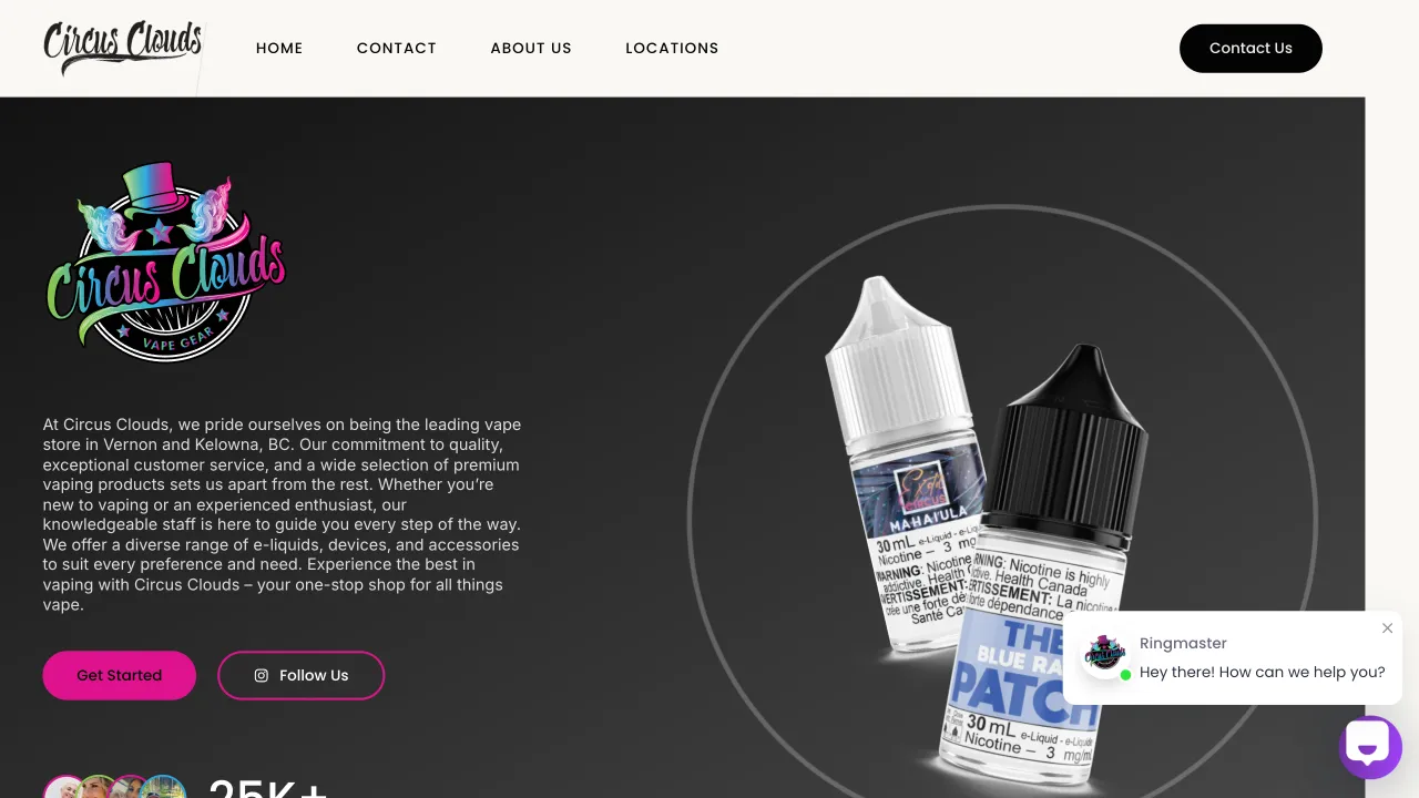 Circus Clouds - Retail Website Design Portfolio - TheBomb® Digital Marketing Services Across Canada Circus Clouds - Professional Website Design Portfolio by TheBomb® Digital Marketing - Custom Web Development Services in Toronto, Vancouver, Calgary, Ottawa, Montreal, Kelowna, Canada