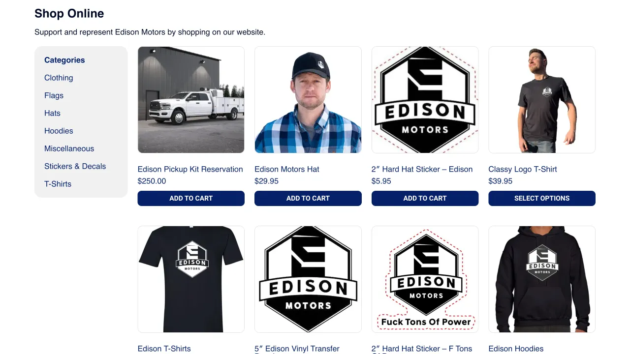 Edison Motors - Edison Motors Website Screenshot 1 - Professional Web Design Portfolio by TheBomb® Digital Marketing in Toronto, Vancouver, Calgary, Ottawa, Montreal, Kelowna, Canada