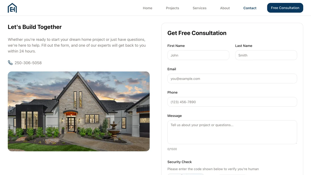 Enns Homes Website Design Screenshot 1 - Construction Portfolio - TheBomb® Digital Marketing Services Across Canada Enns Homes - Enns Homes Website Screenshot 1 - Professional Web Design Portfolio by TheBomb® Digital Marketing in Toronto, Vancouver, Calgary, Ottawa, Montreal, Kelowna, Canada