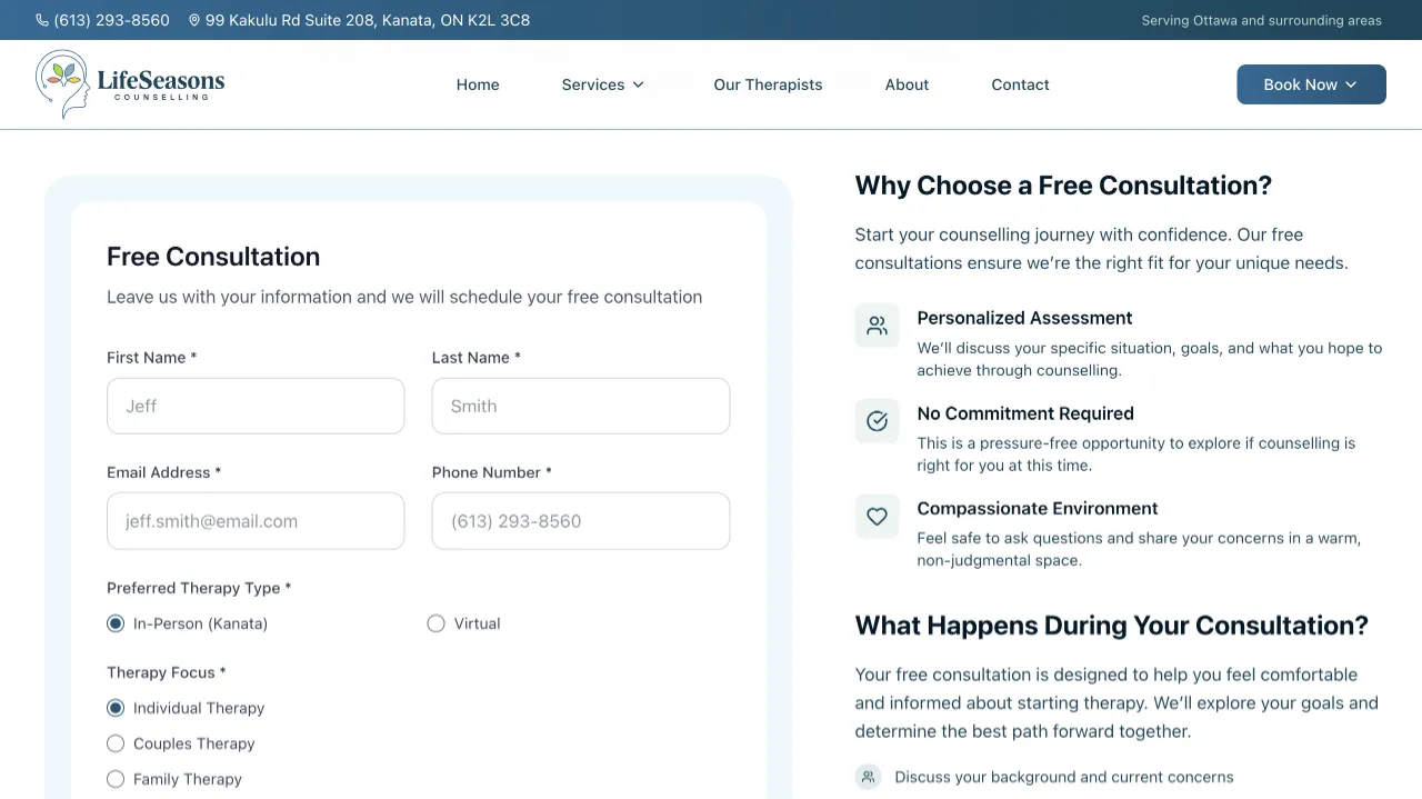 Life Seasons Counselling Website Design Screenshot 3 - Healthcare Portfolio - TheBomb® Digital Marketing Services Across Canada Life Seasons Counselling - Life Seasons Counselling Website Screenshot 3 - Professional Web Design Portfolio by TheBomb® Digital Marketing in Toronto, Vancouver, Calgary, Ottawa, Montreal, Kelowna, Canada