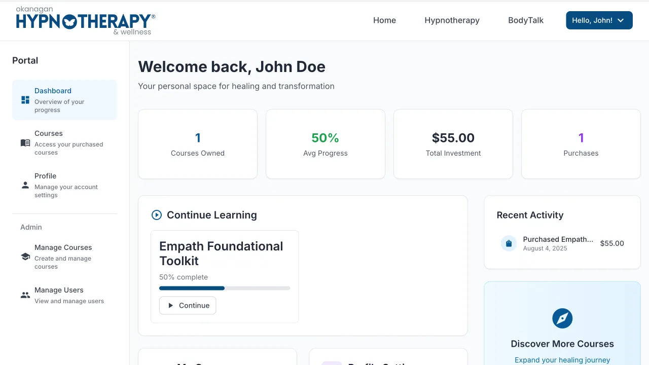Course Selling Platform Website Design Screenshot 3 - E-Learning Portfolio - TheBomb® Digital Marketing Services Across Canada Course Selling Platform - Okanagan Hypnotherapy Website Screenshot 3 - Professional Web Design Portfolio by TheBomb® Digital Marketing in Toronto, Vancouver, Calgary, Ottawa, Montreal, Kelowna, Canada